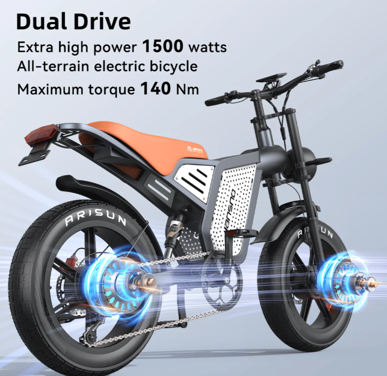 JANSNO X60 Electric Bike Dual Motor All-Wheel Drive
