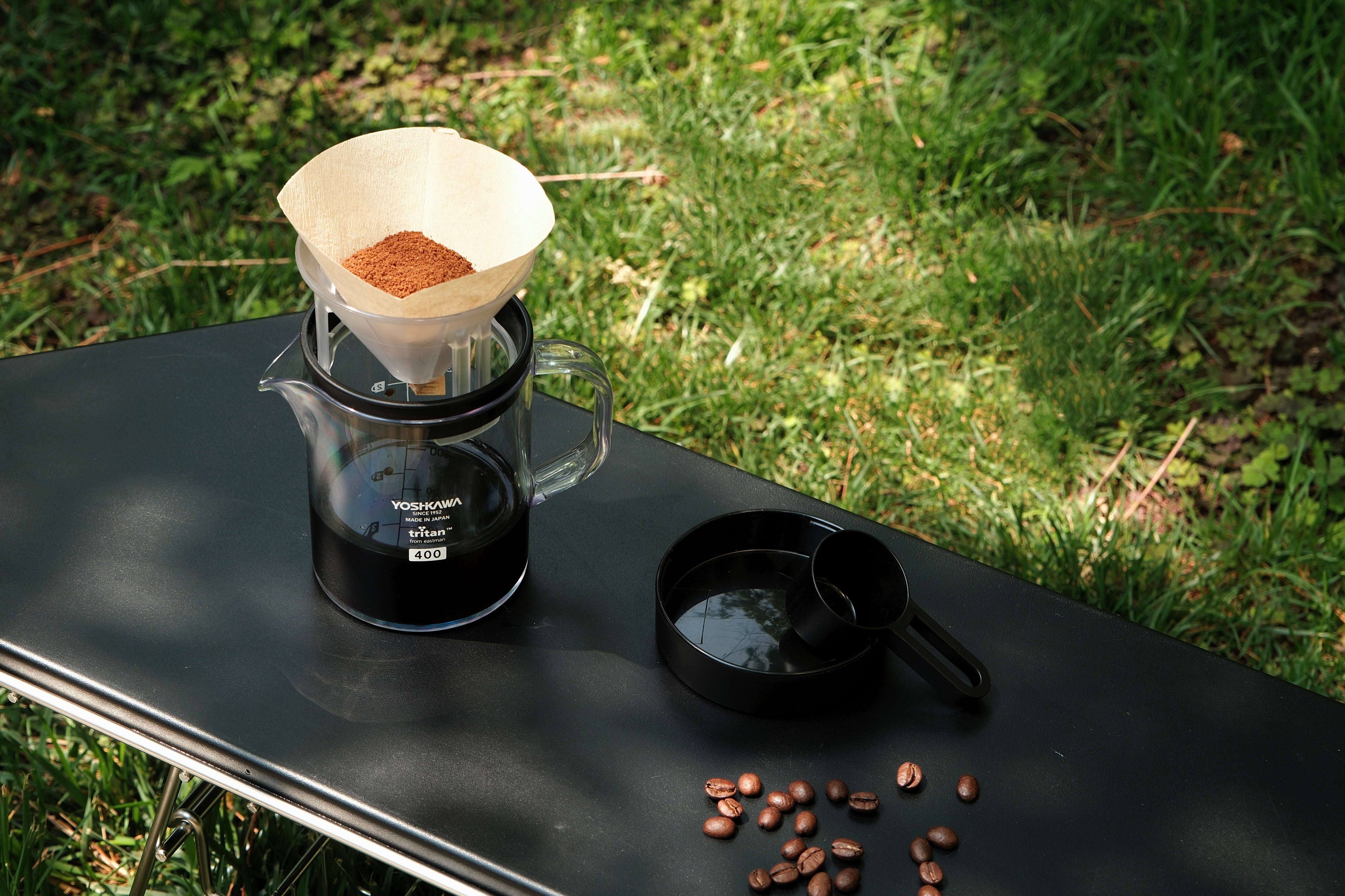 Black hand-crush sharing cup set 400ml  Including lid, exclusive filter cup and spoon