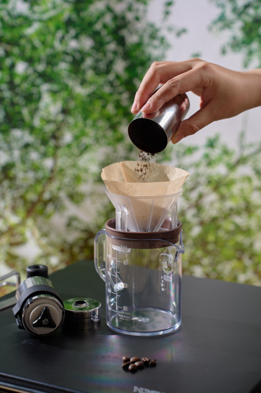 Brown hand-crushed sharing cup set 400ml  Including lid, exclusive filter cup and spoon